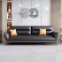 New office sofa, modern and simple, business reception for three people, office leather reception, CEO coffee table set