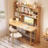 Solid wood desk, small household unit, foldable desk, bedroom, adult computer, office desk, workbench, bookshelf integrated Solid wood desk, small household unit, foldable desk, bedroom, adult computer, office desk, workbench, bookshelf integrated