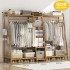 Simple room floor to ceiling home hanging clothes rack vertical wardrobe bedroom solid wood coat rack storage clothes rack