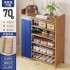 Free installation home shoe rack, sturdy multi-layer dust-proof storage rack at the door, foldable finished product storage bamboo shoe cabinet