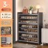 Bold and thickened steel shoe cabinet for household use, movable shoe rack at the entrance, anti mold and moisture-proof, carbon steel with hole plates that can be added