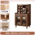 Solid wood dining cabinet, household kitchen storage cabinet, simple and modern living room, visible storage cabinet, wall mounted cabinet, integrated cabinet