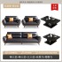 New office sofa, modern and simple, business reception for three people, office leather reception, CEO coffee table set