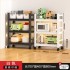 Kitchen storage rack with wheels, fence, carbon steel floor to ceiling, thickened multi-layer with storage rack, household microwave oven rack Kitchen storage rack with wheels, fence, carbon steel floor to ceiling, thickened multi-layer with storage rack, household microwave oven rack