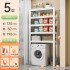 Underfloor washing machine balcony storage rack, roller flip cover, floor standing bathroom storage rack, shelf, toilet rack Underfloor washing machine balcony storage rack, roller flip cover, floor standing bathroom storage rack, shelf, toilet rack