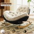 Cream style single chair lazy sofa home living room balcony retro floral fabric leisure chair snail rocking chair sofa Cream style single chair lazy sofa home living room balcony retro floral fabric leisure chair snail rocking chair sofa