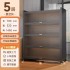 Kitchen dustproof storage cabinet shelf, floor standing multi-layer cabinet with door, microwave oven, household carbon steel storage cabinet