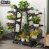 Flower rack, storage rack, balcony, floor to ceiling design, creative living room, succulent solid wood, multi-layer mesh, red flower basin, leaning against the wall, green ivy rack