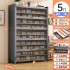 Bold and thickened steel shoe cabinet for household use, movable shoe rack at the entrance, anti mold and moisture-proof, carbon steel with hole plates that can be added