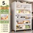 Kitchen dustproof storage cabinet shelf, floor standing multi-layer cabinet with door, microwave oven, household carbon steel storage cabinet