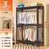 Simple shelving wardrobe, open type adjustable assembly, floor standing multi-layer iron art, simple steel storage rack Simple shelving wardrobe, open type adjustable assembly, floor standing multi-layer iron art, simple steel storage rack