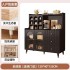 Solid wood dining cabinet, household kitchen storage cabinet, simple and modern living room, visible storage cabinet, wall mounted cabinet, integrated cabinet