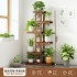 Flower rack, storage rack, balcony, floor to ceiling design, creative living room, succulent solid wood, multi-layer mesh, red flower basin, leaning against the wall, green ivy rack