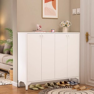 Household steel shoe cabinet storage cabinet, entrance entrance shoe rack, modern and simple large capacity indoor and outdoor storage cabinet with door