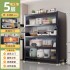 Kitchen shelves, floor standing multi-layer storage cabinets, microwave ovens, household multifunctional cabinets with doors, dust-proof storage cabinets