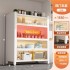 Kitchen shelves, floor standing multi-layer storage cabinets, microwave ovens, household multifunctional cabinets with doors, dust-proof storage cabinets