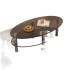 Oval shaped coffee table, light luxury tempered glass, creative home, small apartment, simple tea table, living room, modern table