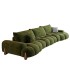 Italian minimalist light luxury living room size, curved layout, large seating depth, retro wind and snow Neil fabric sofa