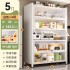 Kitchen dustproof storage cabinet shelf, floor standing multi-layer cabinet with door, microwave oven, household carbon steel storage cabinet