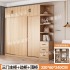 Sliding door wardrobe, family bedroom, economical all solid wood rental room, suitable for children, small apartment, storage, large wardrobe