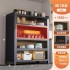 Kitchen shelves, floor standing multi-layer storage cabinets, microwave ovens, household multifunctional cabinets with doors, dust-proof storage cabinets