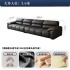Real leather sofa, top layer cowhide, living room, small apartment, Italian minimalist, elephant ear straight row three seater leather sofa