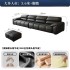 Real leather sofa, top layer cowhide, living room, small apartment, Italian minimalist, elephant ear straight row three seater leather sofa