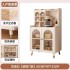 Solid wood dining cabinet, household kitchen storage cabinet, simple and modern living room, visible storage cabinet, wall mounted cabinet, integrated cabinet