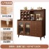 Solid wood dining cabinet, household kitchen storage cabinet, simple and modern living room, visible storage cabinet, wall mounted cabinet, integrated cabinet