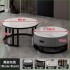 Internet celebrity new rock slab family living room small unit rock slab tea table Nordic light luxury circular tea table tea table combination
