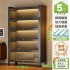 Steel Bookcase with Door Glass Bookcase Floor to Floor Dustproof Iron Handheld Display Cabinet Household Storage Cabinet Storage Cabinet