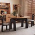 Middle ancient style solid wood dining table, French retro home use, retractable folding variable round dining table, wooden track jumping table and chairs
