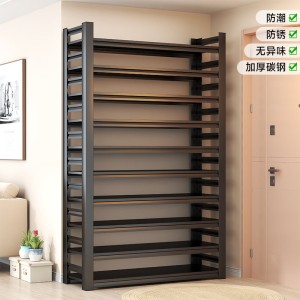 Steel shoe rack, home door, floor to ceiling multi-layer storage rack, large capacity iron storage rack, entrance door, simple shoe cabinet
