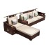 New Chinese style black gold wood solid wood sofa for living room, dual-use furniture combination for winter and summer, household size and layout, storage sofa