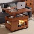Adjustable coffee table, foldable mobile cart, solid wood tea table, tea table, small-sized living room, sofa, side cabinet, dining table, dual-use