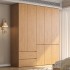 Middle ancient style full oak wardrobe, solid wood one door to the top, household bedroom storage cabinet, simple modern segmented wardrobe