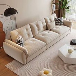 Cream Fengyun Duo Sofa Living Room Small House Simple Modern Light Luxury Internet Celebrity Technology Fabric Sofa Straight Row Home Use