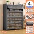 Bold and thickened steel shoe cabinet for household use, movable shoe rack at the entrance, anti mold and moisture-proof, carbon steel with hole plates that can be added