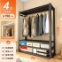 Simple shelving wardrobe, open type adjustable assembly, floor standing multi-layer iron art, simple steel storage rack Simple shelving wardrobe, open type adjustable assembly, floor standing multi-layer iron art, simple steel storage rack