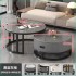 Internet celebrity new rock slab family living room small unit rock slab tea table Nordic light luxury circular tea table tea table combination