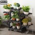 Flower rack, storage rack, balcony, floor to ceiling design, creative living room, succulent solid wood, multi-layer mesh, red flower basin, leaning against the wall, green ivy rack