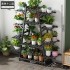 Flower rack, storage rack, balcony, floor to ceiling design, creative living room, succulent solid wood, multi-layer mesh, red flower basin, leaning against the wall, green ivy rack