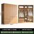 Middle ancient style full oak wardrobe, solid wood one door to the top, household bedroom storage cabinet, simple modern segmented wardrobe