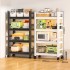 Kitchen storage rack with wheels, fence, carbon steel floor to ceiling, thickened multi-layer with storage rack, household microwave oven rack Kitchen storage rack with wheels, fence, carbon steel floor to ceiling, thickened multi-layer with storage rack, household microwave oven rack