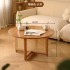 New Chinese style rattan tea table with wooden style, small-sized homestay, solid wood round table, wabi sabi living room, balcony, leisure small tea table