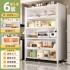 Kitchen shelves, floor standing multi-layer storage cabinets, microwave ovens, household multifunctional cabinets with doors, dust-proof storage cabinets