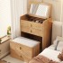 Nordic style solid wood dressing table, bedroom dressing table, mirror, concealed flip cover, small apartment, bedside dressing table, bedside table