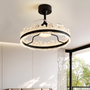 2025 new invisible fan light Italian minimalist fan light luxury high-end bedroom restaurant fan pendant light integrated