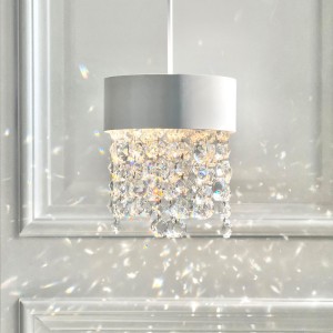 French crystal pendant light, creamy style master bedroom bedside lamp, Italian style light luxury high-end feeling living room entrance hanging line lamp