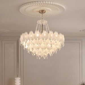 Light French living room pendant light, modern internet famous master bedroom crystal light, cream style children's room light, high-end dining room light